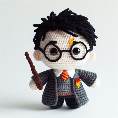 Crochet Harry Potter Characters, Harry Potter Amigurumi Receita, Harry Potter Amigurumi Patron Gratis, Harry Potter Crochet Ideas, Harry Potter Crochet Patterns Free, Crochet Harry Potter, Amigurumi Harry Potter, Harry Potter Amigurumi, Knitting Patterns Free Dog