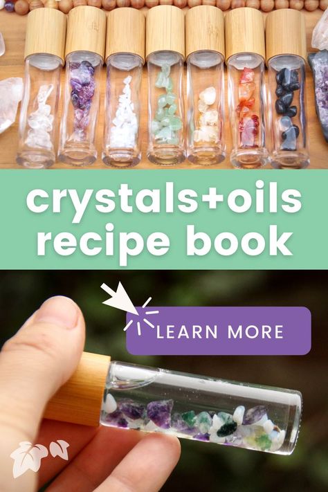 The Crystal + Oil Synergies Healing Guide and Recipe E-Book will help you get started combining Crystals and Essential Oils with CONFIDENCE! Within our downloadable 54 page E-book you’ll find: • Science and Safety info • Recipes for roller bottles, sprays and serums • BONUS sections on adding crystals to your diffuser, creating perfumes, and more. • Resource Guide with crystal properties, recommended supplies, and more. • Clickable links to lots of extra education! Oil Roller Bottle Recipes, Healing Guide, Essential Oil Roller Bottle Recipes, Essential Oil Perfumes Recipes, Roller Bottle Recipes, Essential Oils Business, Essential Oils For Pain, Making Essential Oils, Essential Oil Spray