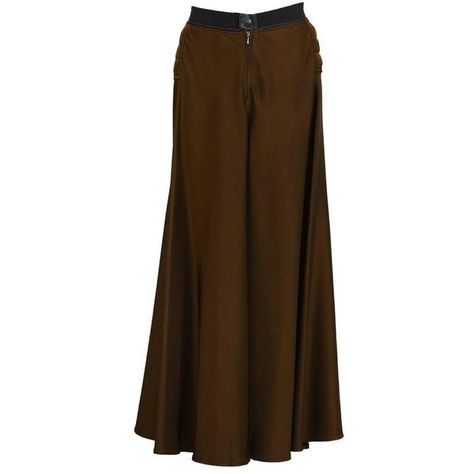 Preowned 2000's Gaultier Brown Maxi Skirt ($600) ❤ liked on Polyvore featuring skirts, brown, flare skirts, brown skater skirt, long skater skirt, button front skirt, long circle skirt and long brown skirt Long Skater Skirt, Floor Length Skirts, Long Circle Skirt, Brown Maxi Skirt, Flare Skirts, Long Brown Skirt, Long Flared Skirt, Skirts Brown, Flare Maxi Skirt