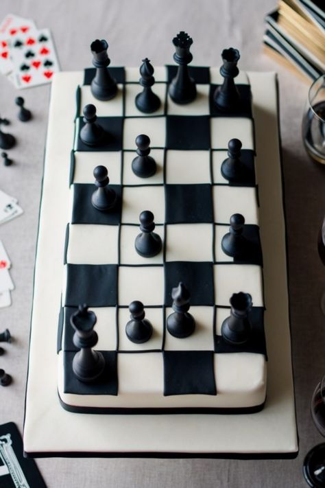 Discover 19 creative cake ideas for an unforgettable 80th birthday celebration, featuring fun themes and designs like a chess board cake. Perfect inspiration for a unique birthday dessert. Chess Cake Design, 80th Birthday Cake Ideas, Chess Board Cake, Golf Course Cake, Creative Cake Ideas, Chess Ideas, Chess Cake, 80th Birthday Cake, 80 Birthday Cake