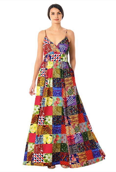 Patch print surplice crepe maxi dress-CL0058712 Patchwork Prom Dress, Patchwork Dresses Women, Prom Dresses Plus, Occasion Dresses Evening, Prom Dresses Plus Size, Rok Midi, Patchwork Dresses, Crepe Maxi Dress, Funky Dresses