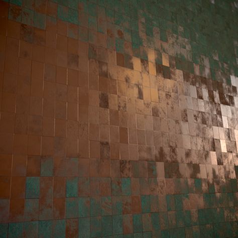 Oxidised Copper, Dirk Gently, Copper Tiles, Bedding Plants, Pop Up Store, Wall Paneling, Copper