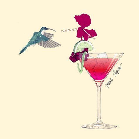 How To Make Popcorn, Illustration Bird, Cocktail Illustration, Frozen Cocktails, Cocktail Art, Water Into Wine, Beauty Illustration, Wine Enthusiast, Art Archive