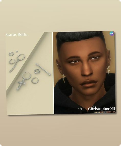 Sims 4 Accessory CC: Status Earrings Male     Both Mod Jacket, Model Nails, Toddler Tops, Hair Food, Best Sims, Lip Mask, Family Fashion, Simple Shirts, Men Earrings