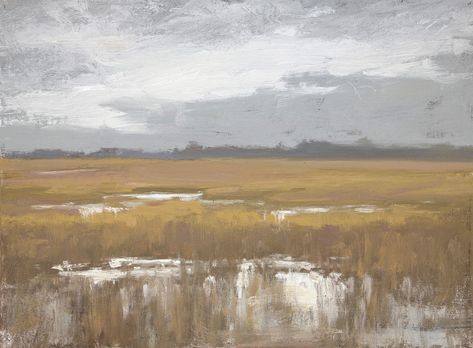 Abstract Marsh Painting, Salt Marsh Painting, February Moodboard, Salt Marsh, Air Painting, Natural Disaster, Flat Paint, Winter Painting, Grey Skies