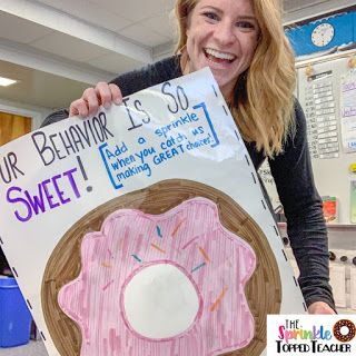 Donuts always help with student behavior in the classroom! This is the perfect strategy to use for a substitute! #subplans #behaviormanagement #thesprinkletoppedteacher #2ndgrade Donut Incentive Chart, Substitute Anchor Chart Behavior, Ice Cream Behavior Chart, February Behavior Anchor Chart, Substitute Teacher Incentives, Substitute Teacher Reward System, Behavior Incentive Anchor Chart, Substitute Teacher Behavior Incentive, Substitute Behavior Incentive