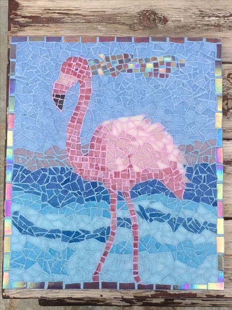 2nd mosaic project, larnaca flamingo Flamingo Mosaic Pattern, Tropical Mosaic Patterns, Flamingo Mosaic, Mosaic Quilts, Flamingos Quote, Tropical Tile, Mosaic Animals, Mosaic Birds, Glass Mosaic Art