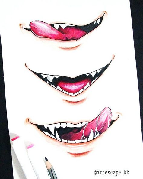 Sebastian michaelis mouth {Demon form} . . #sebastianmichaelis #mouth #kuroshitsuji #blackbutler #fangs Demon Mouth, Anime Mouth Drawing, Demon Form, Anime Mouths, Smile Drawing, Mouth Drawing, Sebastian Michaelis, Drawing Expressions, Realistic Drawings