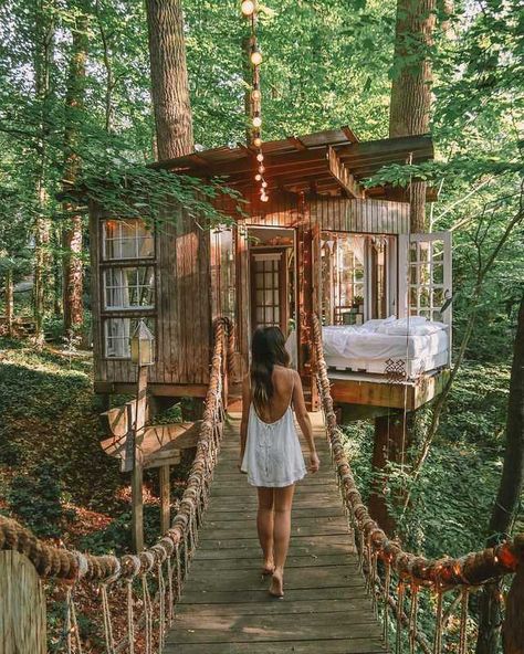 Imgur Post - Imgur Cool Tree Houses, Home Improvement Loans, Tree House Designs, Tiny House Cabin, Small Cabin, Bohemian Decor, In The Woods, Glamping, A Tree