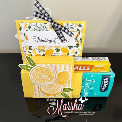 Get Well Soon Box Ideas, Get Well Craft, Stampin Up Tea Bag Holder, Stampin Up Gift Ideas, Get Well Soon Gift Ideas, Class Calendar, Tea Boutique, Treat Containers, Dawn Griffith