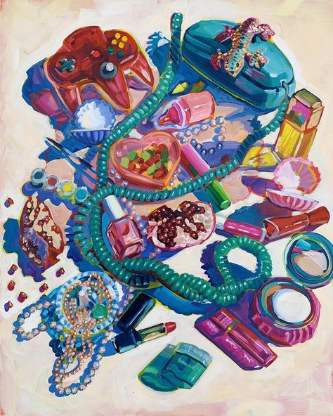 Sari Shryack // Artist on Instagram: “Throw back to this juicy, saturated, adolescent still life. Did you know there was a time that I swore off painting a still life ever…” Sari Not Sorry Art, Drawing To Color, Sari Shryack, Not Sorry Art, Throw Back, Not Sorry, A Level Art, Ap Art, Still Life Art