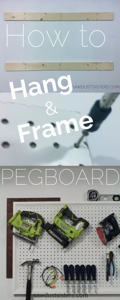 Hang Pegboard, Room Pegboard, Vintage Craft Room, Pegboard Craft Room, Pegboard Organization, Easy Frame, Scrapbook Room, Craft Sewing, Craft Room Storage