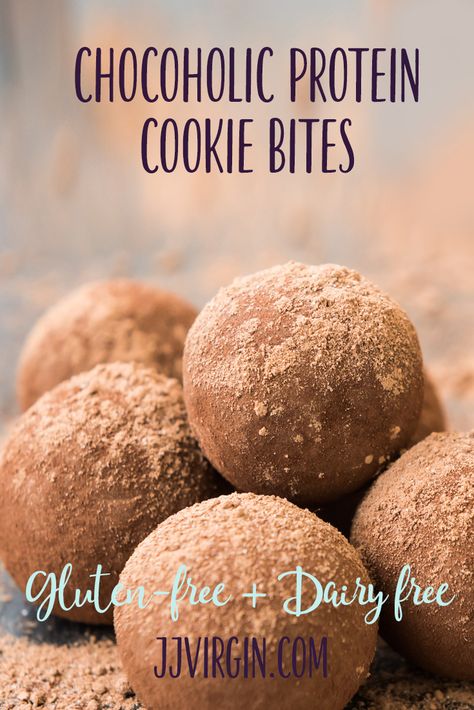 Recipe: Chocoholic Protein Cookie Bites - JJ Virgin Microwave Cake Recipe, Virgin Diet, Jj Smith, Jj Virgin, Cookie Bites, Chocolate Protein Shakes, Protein Cookie, Healthy Sweet Treats, Protein Balls