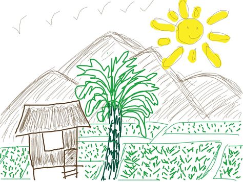 Bahay kubo kahit munti....a simple life. Bahay Kubo Drawing Easy, Bahay Kubo Drawing, Bahay Kubo Design Philippines, Philippines Drawing, Bahay Kubo Design, Nipa Hut, Beautiful Scenery Drawing, Tats Ideas, Vegetable Drawing