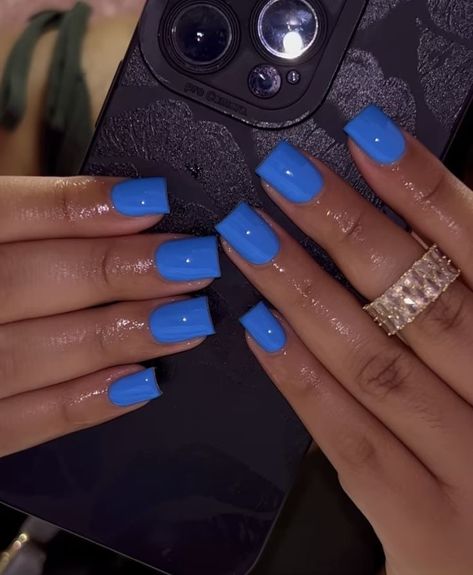 Follow for more bomb pins! ✨ Pinterest: @TRUUBEAUTYS 💧 #PinterestTruubeautys. Acrylic Toe Nails, Blue Acrylic Nails, Colored Acrylic Nails, Work Nails, Short Square Acrylic Nails, Unique Acrylic Nails, Blue Nail, Acrylic Nails Coffin Short, Short Acrylic Nails Designs