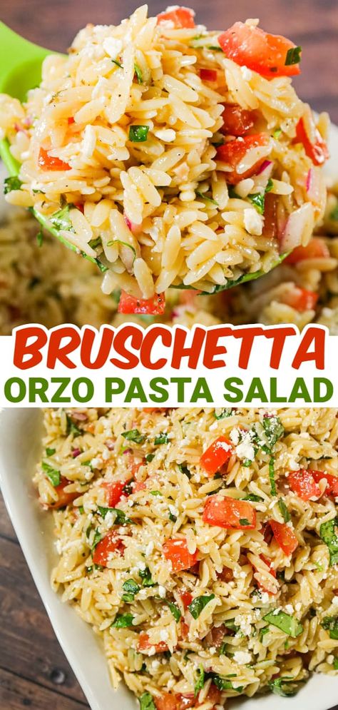 Pasta Rice Salad Recipes, Orzo Salad Italian, Orzo Recipes Healthy Summer Salads, Summer Orzo Recipes, Easy Orzo Salad Recipes Cold, Non Mayo Pasta Salad, No Mayo Macaroni Salad, No Mayo Salads, No Mayo Pasta Salad Recipes