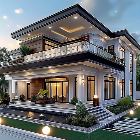 Modern Brick House, Modern Bungalow Exterior, Bungalow Style House Plans, House Outer Design, Nice House, Classic House Exterior, House Floor Design, Modern Bungalow House, Building House Plans Designs