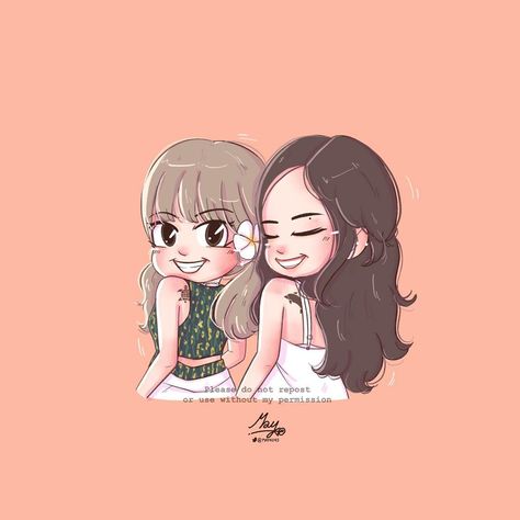 Mayko May on Instagram: “‪[FA] 🐢🐬#jenlisa #LISA #lalisa #JENNIE #BLACKPINK  #블랙핑크  #blackpinkfanart #Fanart #mayko #procreate ‬” Jenlisa Fanart, Blackpink Cartoon, Blackpink Drawing, Blackpink Chibi, Blackpink Anime, Pink Drawing, Blackpink Cute, Blackpink Fanart, Bff Drawings