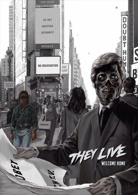 They Live (1988) fan art They Live Movie, Cool Movie Posters, Roddy Piper, Movie Artwork, Best Movie Posters, Septième Art, Movies Art, Horror Posters, Marvel Villains