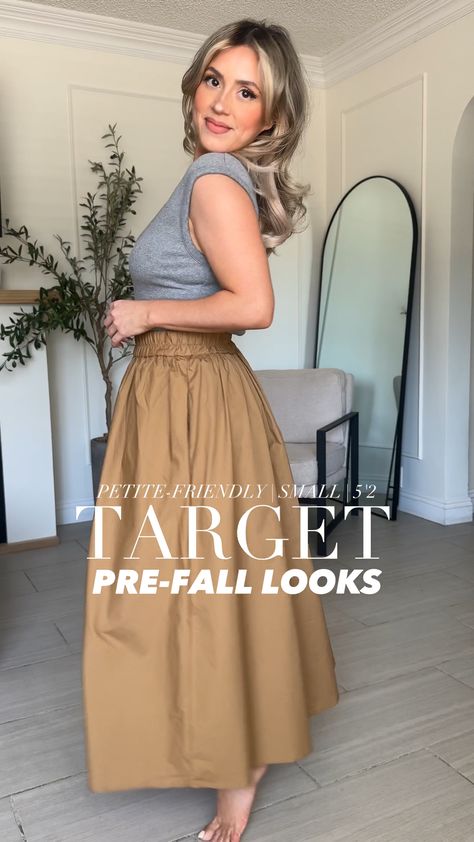 Shop OLSEN LEOPARD and other curated products on LTK, the easiest way to shop everything from your favorite creators. Camel Skirt Outfit Fall, Camel Skirt Outfit, Target Fall Outfits, Skirt And Top Outfits, Slip Skirt Outfit, Camel Skirts, Beige Shirt, Grey Bodysuit, Green Cardigan