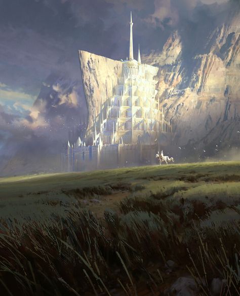 Tolkien Artwork, Minas Tirith, Middle Earth Art, Tolkien Art, Lotr Art, Fantasy Castle, The Lord Of The Rings, Fantasy Art Landscapes, Fantasy Concept Art