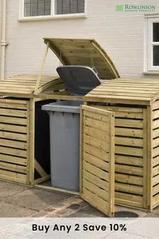 Triple Bin Store, Upvc Porches, Bin Store Garden, Bin Shed, Front Gardens, Log Store, Bin Store, Patio Garden Design, Garden Buildings