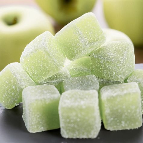 Fresh Green Apple flavored cube gummies Green Apple Candy, Apple Candy, Candy Paint, Castle Scotland, Scotland Uk, Interesting Food, Household Tips, Candy Apples, Fresh Green