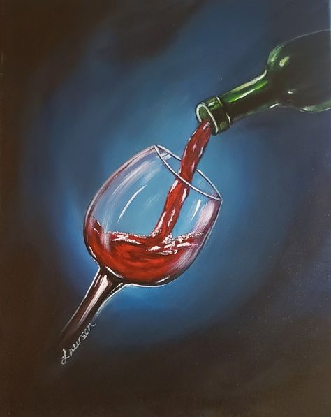 Wine painting art https://www.etsy.com/listing/1499320469/pouring-wine-from-bottle-acrylic Wine Bottle Painting Acrylics, Wine Bottle Painting On Canvas, Wine Painting Ideas, Bottle Acrylic Painting, Ig Music, Wine Glass Drawing, Pastry Case, Glass Drawing, Paint Inspo