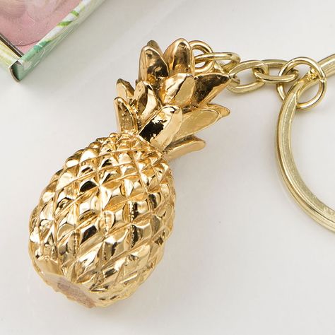 75+ Cheap Wedding Favors You’ll Be Surprised Are Less than $2 Page 2 Tropical Themed Wedding, Keychain Favors, Wedding Shower Brunch, Wedding Keychain, Spring Wedding Favors, Edible Favors, Inexpensive Wedding Favors, Best Wedding Favors, Gold Pineapple