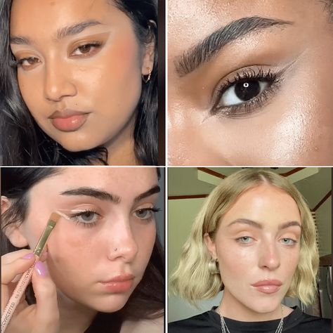 Transparent Eyeliner, No Eye Makeup, Concealer Eyeliner, Makeup 2023, Using Concealer, Eyeliner Shapes, Go Viral On Tiktok, Eyeliner Techniques, Viral On Tiktok