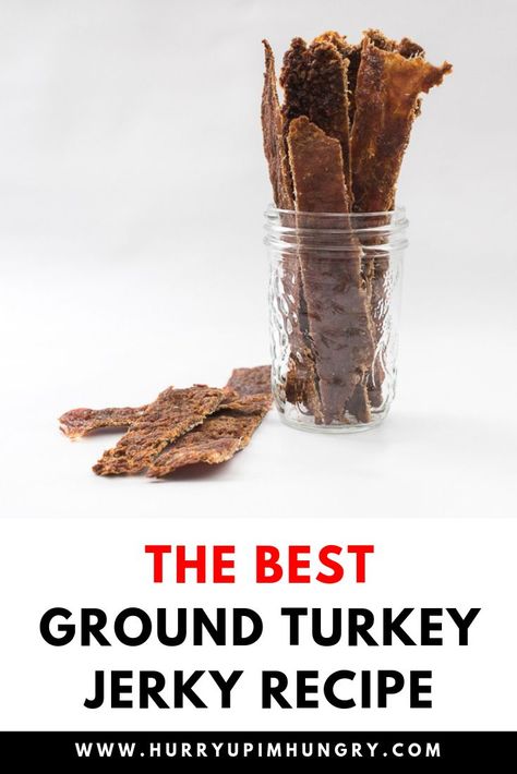 Have you made ground turkey jerky before? It's SO good! Learn how to make turkey jerky in a dehydrator using ground turkey meat with this recipe. #turkeyjerky #dehydrator #dehydratorrecipes #jerky #jerkyrecipes Ground Turkey Jerky Recipe, Turkey Jerky Recipe Dehydrator, Turkey Jerky Recipe, Jerky Recipes Dehydrator, Ground Turkey Enchiladas, Ground Turkey Recipes Easy, Ground Turkey Soup, Jerky Recipe, Ground Turkey Recipes Healthy