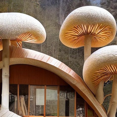 DesignMidjourney on Instagram: "Mushroom Forest Houses 🍄🌳🌿  Share your thoughts below! 🤍  Created by @designmidjourney (@ilyasumuc )  #designmidjourney #midjourney #midjourneyart #midjourneyai #architecture #architecturelovers #designboom #designmilk #designdaily #archdaily #morpholio #conceptualarchitecture #generativedesign #generativeai #generativearchitecture #aigenerated #aidesign #aiarchitecture #aiart #superarchitects #next_top_architects #dalle2 #algorithm  #mushrooms #mushroom #mushroomhouse" Mushroom Building, Forest Houses, Mushroom Forest, Conceptual Architecture, Generative Design, Top Architects, Fantasy Homes, Mushroom House, Arch Daily