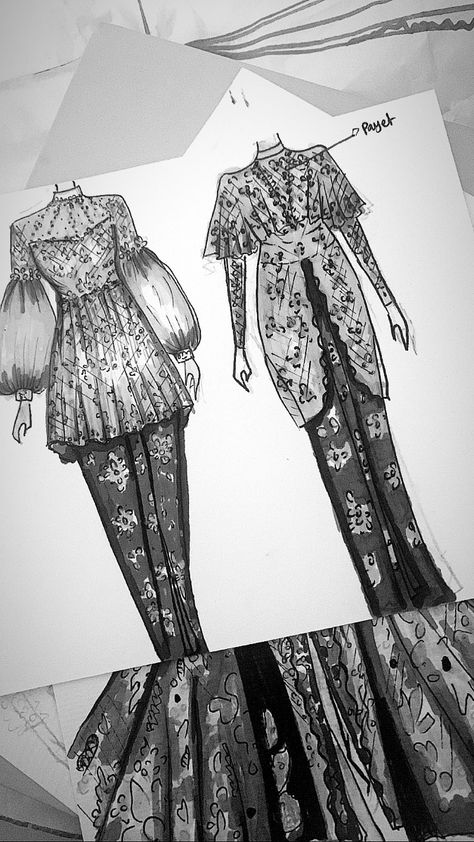 Kebaya wisuda Kebaya Illustration, Mix And Match Outfits Hijab, Kebaya Bridesmaid, Fashion Batik, Batik Dress Modern, Fashion Draping, Dress Kebaya, Fashion Dream Job, Dress Modern