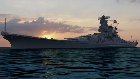 ArtStation - Imperial Japanese Navy Battleship "Yamato", Ikhsan Subiakso Yamato Battleship Wallpaper, Yamato Wallpaper, World Of Warships Wallpaper, Ijn Yamato, Navy Battleship, Yamato Battleship, Navy Coast Guard, Battleship Yamato, Military Photography