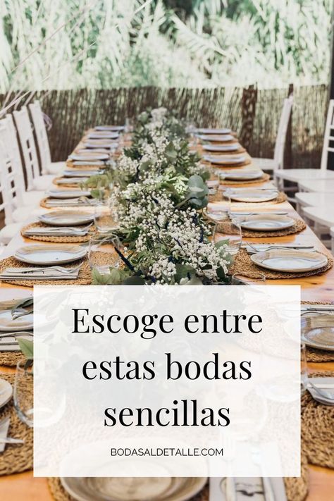 Cuando hablamos de estilos de bodas sencillas, siempre está la opción de la boda íntima en casa. Lee más de otras ideas en nuestro artículo de la semana... #bodasintimas #bodaintimaencasa Weeding, Table Settings, Wedding Decorations, Baby Shower, Table Decorations, Floral