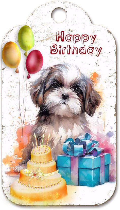 Snoopy Tattoo, Chien Shih Tzu, Easy Birthday Gifts, Cute Animals With Funny Captions, Shitzu Dogs, Miss My Dog, Shitzu Puppies, Dog Lover Quotes, Birthday Wishes Flowers