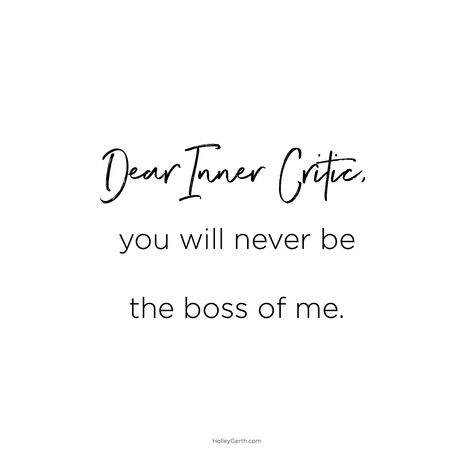 Inner Critic Quotes, Critic Quotes, Heart Ideas, Inner Critic, Devotional Books, Give Me Strength, Train Your Mind, Be The Boss, Hard Days