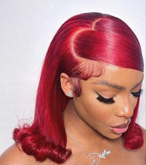 Valentines Hairstyles, Birthday Hairstyles, Red Wigs, Dope Hairstyles, Hair Laid, Hair Ponytail Styles, Front Lace Wigs Human Hair, Baddie Hairstyles, Prom Hair