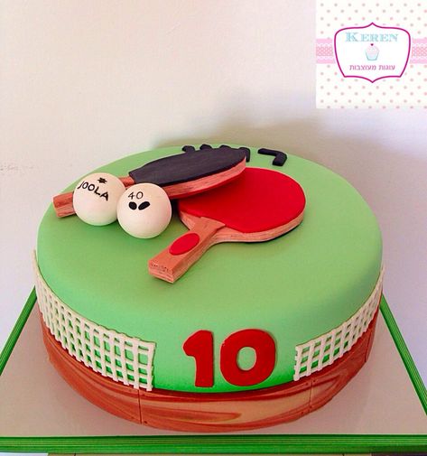 Ping pong cake Table Tennis Birthday Cake, Ping Pong Birthday Cake, Ping Pong Cake Ideas, Table Tennis Cake, Ping Pong Cake, Tennis Cake, Rodjendanske Torte, Tennis Birthday, 70th Birthday Cake