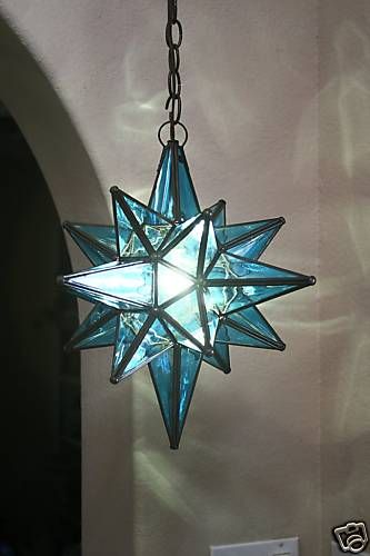 blue moravian star. pendant light fixture. for sale on ebay, user name: randybell2118. store name: Moravian star.  ***so pretty!!*** Moravian Star Pendant Light, Star Light Fixture, Star Pendant Light, Moravian Star Light, Moravian Star, Star Pendant Lighting, Star Chandelier, Lighting Decoration, Star Lanterns