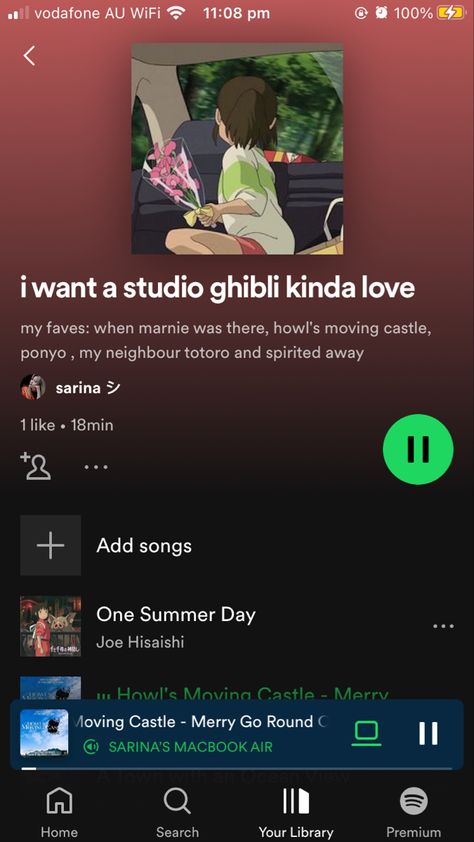 Studio Ghibli Music Aesthetic, Spotify Playlist Covers Studio Ghibli, Ghibli Spotify Cover, When Marnie Was There Outfit, Studio Ghibli Playlist, Song Recs, When Marnie Was There, Japanese Song, Playlist Names Ideas