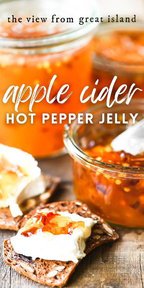 Apple Pepper Jelly Recipe, Apple Hot Pepper Jelly, Apple Pepper Jelly, Jar Mixes, Homestead Cooking, Pepper Jelly Recipes, Island Recipes, Hot Pepper Jelly, Apple Jelly