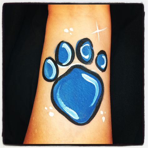 Bluey Facepainting, Puppy Face Paint, Paint 2023, Face Paint Party, Cheek Art, Bluey Party, Puppy Paw, Face Paints, Bluey Birthday