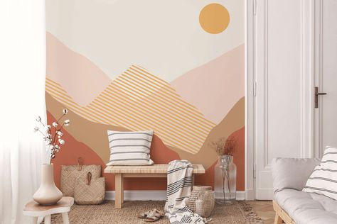 Abstract Mural, Childrens Wall Murals, Nursery Wall Painting, Mountain Mural, Wall Murals Diy, Kids Room Murals, Room Wall Painting, Bedroom Murals, Kids Bedroom Designs