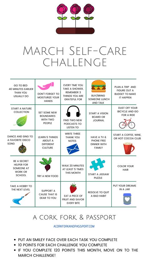 Change your life with the March 2020 30-day self-care challenge for women to inspire creativity, self-love, hope, and purpose in our lives. #selfcare #selfesteem #challenge #healthy #beauty #inspiration #happiness #women March Self Care, Self Care Challenges, Monthly Self Care, March Challenge, Monthly Celebration, 30 Days Challenge, 30 Day Challenges, Self Care Challenge, Monthly Challenges