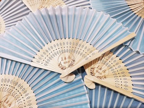 Light Blue Laser Engraved Silk Hand Fans,personalized Bamboo Silk Fans,monogram Wedding Fans, Special Event,party Favors,icon,symbols - Etsy Icon Symbols, Silk Fans, Fan Wedding Favors, Personalised Fans, Fan Favors, Baby Blue Weddings, Hand Fans For Wedding, Blue Laser, Wedding Fans