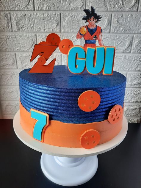 Desserts Cake, Number Cake, Themed Birthday Cakes, Number Cakes, Birthday Theme, Dragon Ball Z, Dragon Ball, Party Ideas, Birthday Cake