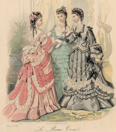 1870 Fashion, La Sylphide, 1899 Fashion, Western Womens Fashion, Victorian Age, 1870s Fashion, Victorian Era Fashion, Historical Illustration, Art Aesthetics