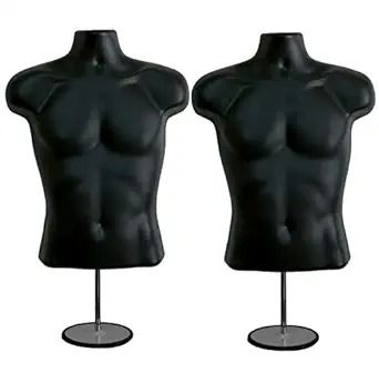 Amazon.com: 2 Pack Male Mannequin Torso with Stand Dress Form Tshirt Display Countertop Hollow Back Body S-M Clothing Sizes Black : Industrial & Scientific Maniquin Dress Display, Stand Dress, Black Mannequin, Male Mannequin, Mannequin Torso, Tshirt Display, Dress Display, Metal Pole, Black Industrial