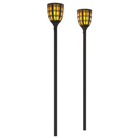 The Techko Solar Torch Lights provide a wide array of useful lighting options. This product comes with the option of three different lighting modes. The first being a traditional still lighting effect for everyday uses. With the second option being a flickering flame effect to simulate an actual torch and the third is a pulse effect; providing a different lighting ambiance while avoiding the risk of an actual flame. Two poles and a ground stake are provided for adjustable height for each light. Led Exterior Lighting, Solar Path Lights, Outdoor Path, Outdoor Path Lighting, Low Voltage Lighting, Flickering Lights, Outdoor Lighting Landscape, Tiki Torches, Pathway Lighting